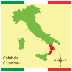 calabria on italy map