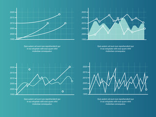 Business infographics. Vector set of business elements such as marketing charts, graphs. Inforgaphics data template.