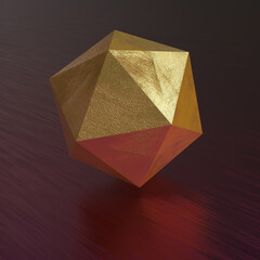 Abstract 3d render with geometric figure - Icosahedron.