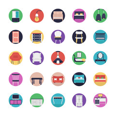 Set of Furniture Flat Vector Icons