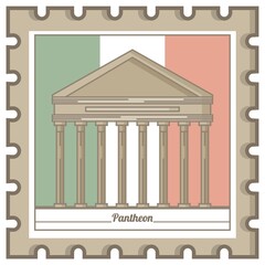 pantheon postal stamp