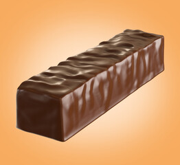 Dark chocolate coated on Crispy wafer, Design for Packaging Concept, with Clipping path 3d illustration.