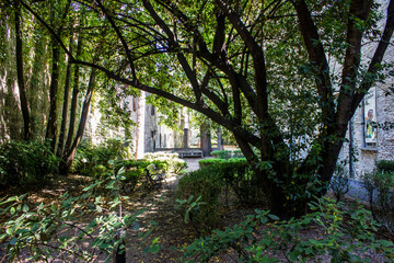 Backyard of Castello dei Burattini (Castle of Puppets) or Giordano Ferrari Museum, Parma, Italy