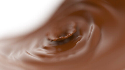 Melted chocolate splash and ripples background. 3d illustration