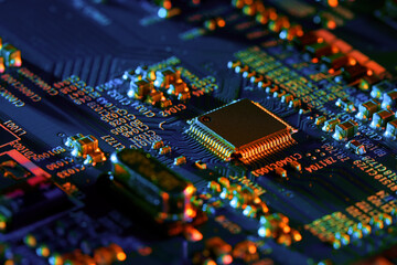 Electronic circuit board part of electronic machine component concept technology of computer...