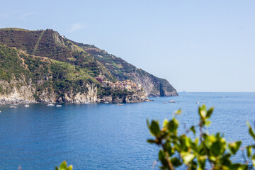 Fototapeta na wymiar View of Manarola from Corniglia, Cinque Terre, Italy