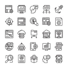 Seo and Development Line Icons Pack