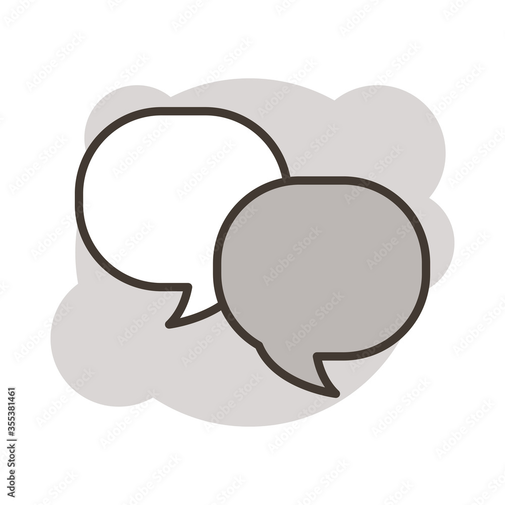 Poster speech bubble message line style icon