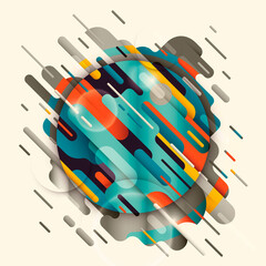 Abstract background in various colors made of rounded geometric shapes. Modern composition. Vector illustration.