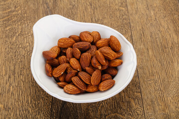 Almonds nuts heap