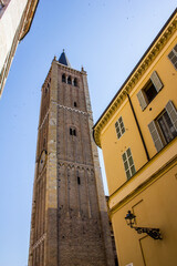 View of Cathedral Clock Tower, Piazza del Duomo, Parma