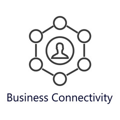 Business connectivity icon. Vector illustration. Business line icon