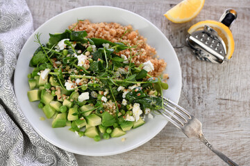 Gluten-free green vegetarian salad