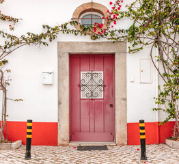Entrance of the typical residential house in Cascais, Portugal.