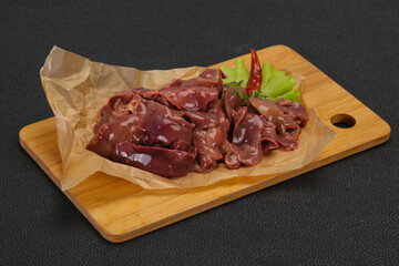 Raw chicken liver ready for cooking