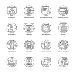 SEO and Development Line Icons Pack 