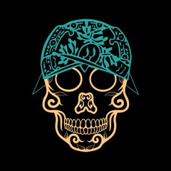 Vector illustration of a skull wearing a headband. Skull with a classic or retro style.