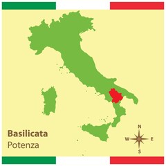 basilicata on italy map