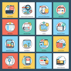 Web Development Flat Icons 