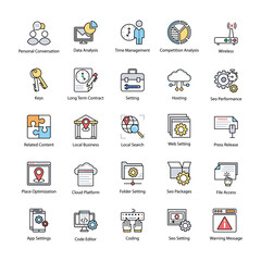 Search Engine and Optimization Productive Icons