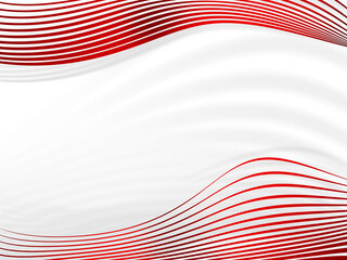 Red waves over white background.
