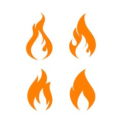 Set of vector illustration of fire.