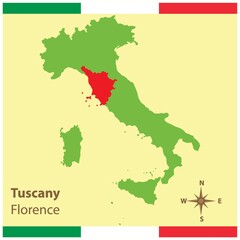 tuscany on italy map