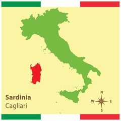 sardegna on italy map