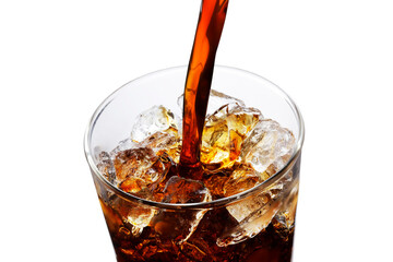 アイスコーヒーをグラスに注ぐ　Pouring iced coffee into a glass