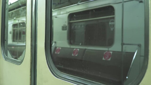 Doors of a traveling subway