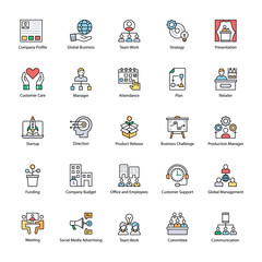 
Flat Icons of Business Management 
