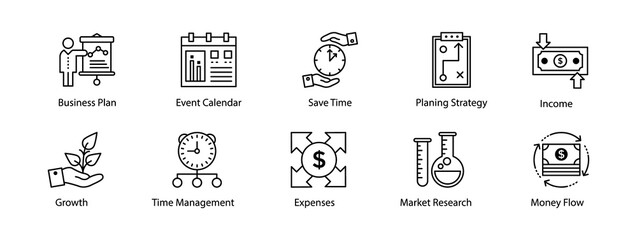 Line Icon of Business and Finance