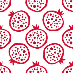 Seamless pattern fruit garnet market. Design farm natural vitamin