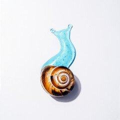 Creative image of cosmetics with snail mucus. Art Concept of Natural Respectful Facial and Body Care with Snail Slime © Irina_Evva