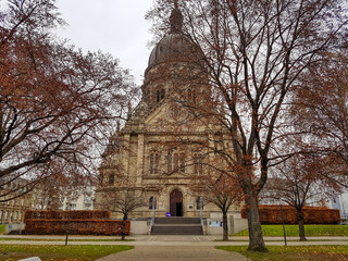 Church in Mainz at Autumn