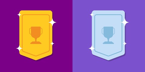 Winner Badge Vector template, winner cup badge icon, Golden badge, Achievement badge