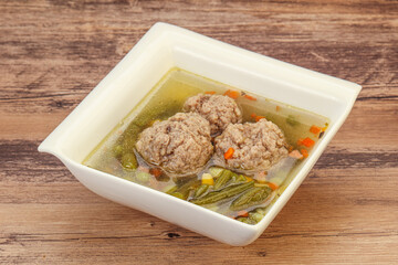 Soup with vegetables and meat balls