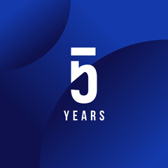 5 Years Anniversary White Number Vector Design