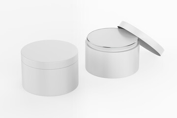 Realistic cosmetic jar mock up isolated on white background. 3d illustrated