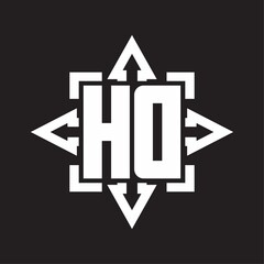 HD Logo monogram with rounded arrows shape design template