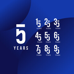 Set Of Anniversary White Number Vector Design