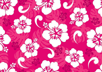 hibiscus hawaii seamless pattern, fashion background.