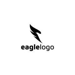 Eagle logo design vector template negative space. creative wild bird falcon hawk logotype concept icon