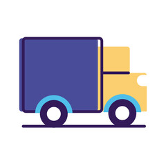 truck delivery service line and fill style icon