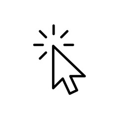 Cursor click line icon. Vector illustration