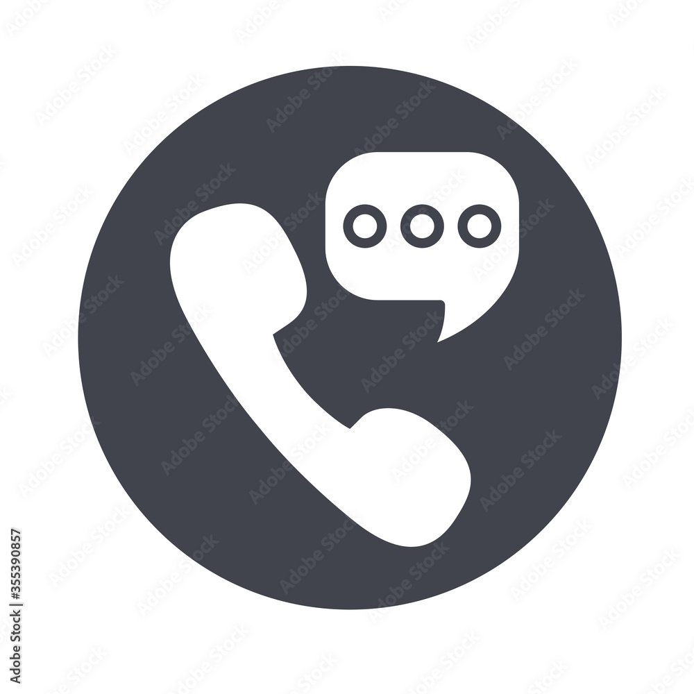 Poster telephone with speech bubble message line style