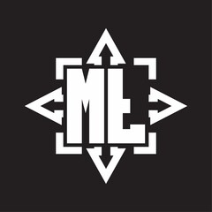 MT Logo monogram with rounded arrows shape design template