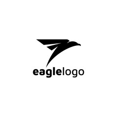 Eagle logo design vector template negative space. creative wild bird falcon hawk logotype concept icon
