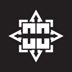 OO Logo monogram with rounded arrows shape design template