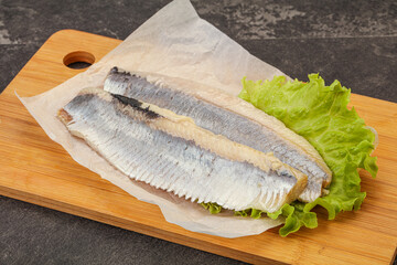 Herring fillet with salad leaves